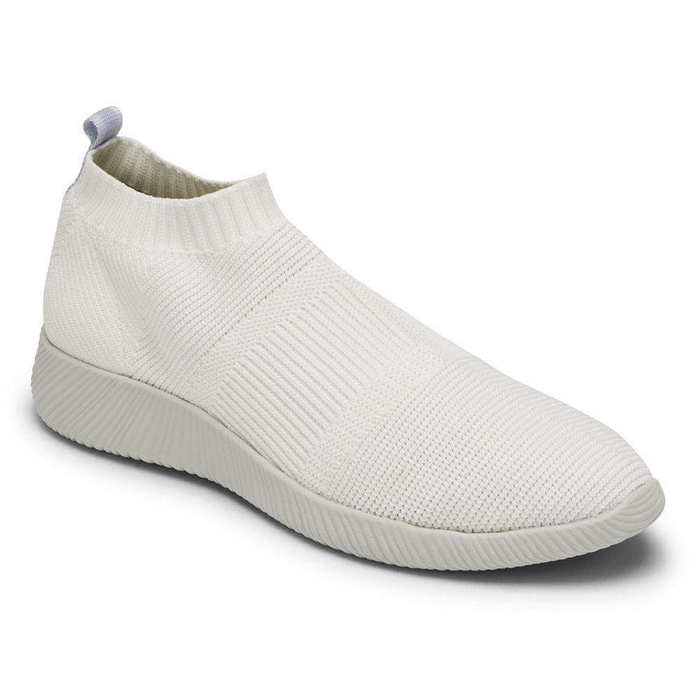 Zapatillas Rockport Mujer Mexico - City Lites Robyne Knit Blancos - OLKMB9134